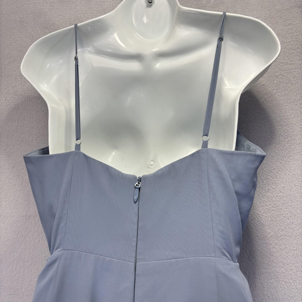 Azazie Dusty Blue A-Line Bridesmaid Dress Womens 10 A10 Classic Long Formal Gown - Picture 10 of 13